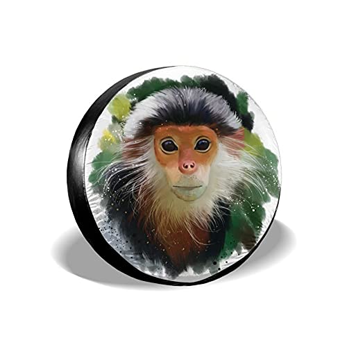 Funda Rueda Repuesto 15 Pulgadas Cute Monkey Cubierta Universal de Ruedas de Repuesto Neumático Repuesto Cubierta Universal para Remolque RV SUV Y Varios Vehículos Accesorios 70-75cm Cover