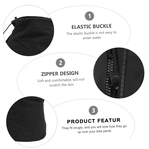 Cubierta para zapatillas de ciclismo negra antideslizante y resistente al desgaste, funda impermeable para lluvia, exterior, con cierre de cremallera elástico para senderismo, pesca y escalada miniatura 4