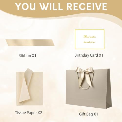 Image of JMANNI Gift Bags with Handles, 13 inch Medium Gift Bags with Tissue Paper