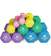 Fitness Alley Neoprene Workout Dumbbells - Non Slip, Anti Roll Exercise & Fitness Dumbbells Combo...