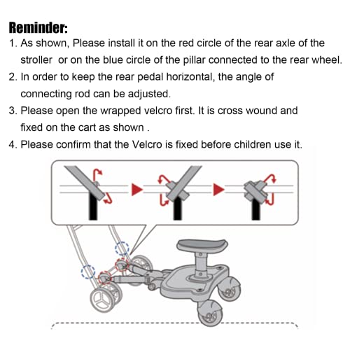 Child Buggy Stroller Step Board Stand, Universal 2 in 1 Kids Toddler Wheeled Pushchair Connector Buggy Wheeled Board with Detachable Seat