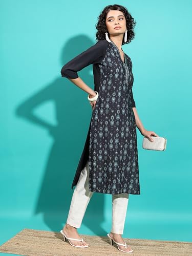Image of Vishudh Women's Kurta | Regular Fit | Trendy Ethnic Top for Everyday Comfort