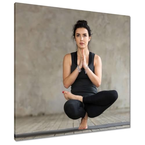 Peinture imprimée sur toile haute définition 70 x 70 cm Yoga Exercises de style épuré