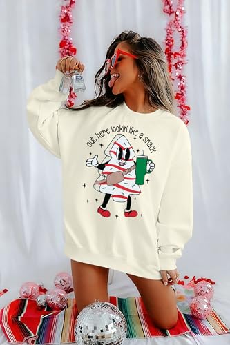 Out Here Lookin Like A Snack Christmas Tree Cake Sweatshirt - Image 3