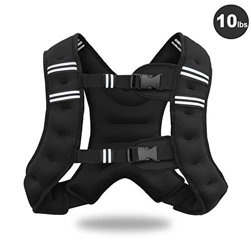 Jolitac Weight Vest for Men 10lbs 17lbs Strength Training Weighted Vests with Reflective