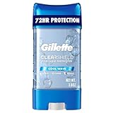 Gillette Antiperspirant and Deodorant for Men, 72hr Instant Sweat & Odor Protection, Long Lasting Freshness & Protection, Anti-White Mark Technology, Clear Gel, Cool Wave Scent, 3.8 oz