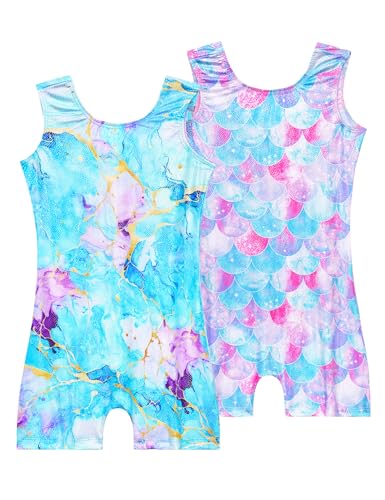 Image of 2 Pack Leotard for Girls Gymnastics Sparkly Sleeveless Unitards