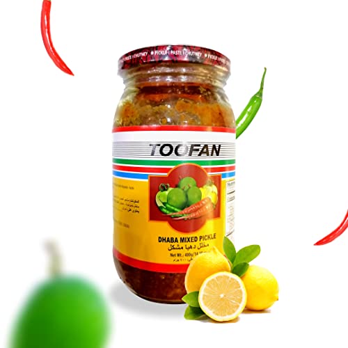 Toofan Dhaba Mix Vegetable Pickle Perfectly balanced Spicy and tangy flavours Brown