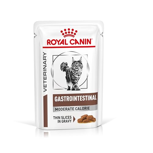 Royal Canin Veterinary Gatrointestinal Moderate Calorie | 12 x 85 g | Diät-Alleinfuttermittel für Katzen | Zur Linderung akuter Resorptionsstörungen des Darms | Hohe Akzeptanz