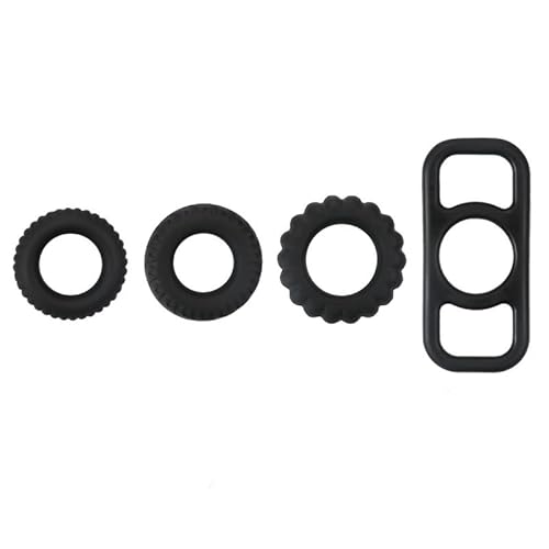 A Set of Four Black Elastic Yoga Stretching Training Rings