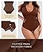 SHAPELLX Bodysuit Shapewear for Women Fashion Styles Brown Shapewear for Any Outfits Open V-neckline Casual Tops