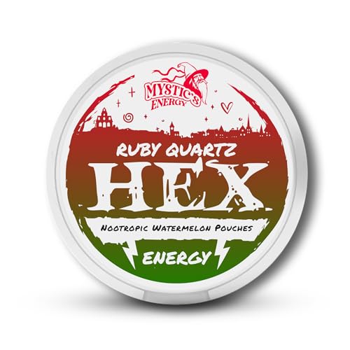 Mystics Caffeine Energy Pouches 15 Count Per Can, 100mg Caffeine Pouch for Athletes, Fitness Enthusiasts, Gamers, Gym Sports, Zero Sugar and No Calories Watermelon HEX