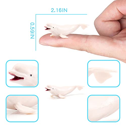 Bretoyin Mini Sea Animals Figurines Fish Set 18Pcs Whale Bath Toys Figure Whale Ornament For Kids Toddlers Preschool Educational Playset #TOP1