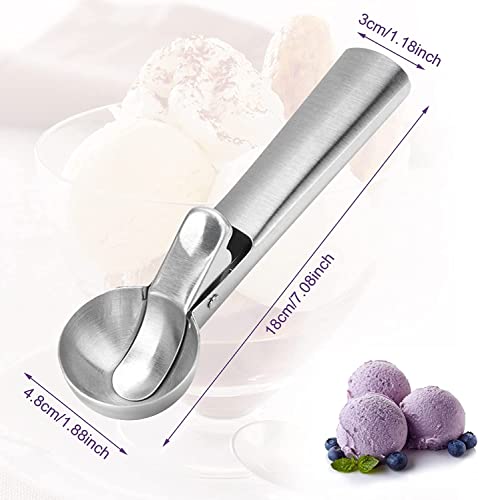 PIQIUQIU Cucchiaio per gelato, 18 x 4 x 3,5 cm, uso professionale, ideale per gelato, melone, polpette di carne, purè di patate o palline di melone - immagine 4