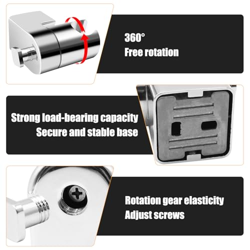 WYYFXY® Schwerlast Duschkopfhalterung Wand Duschhalterung 360° Drehbar Handbrause Halterung Duschbrause Halterung Duschkopf Halter Universal mit Montagezubehör