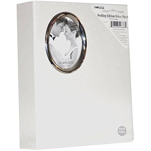 RIAKOOB 200 Pocket White 5x7 Photo Wedding Albums Cover