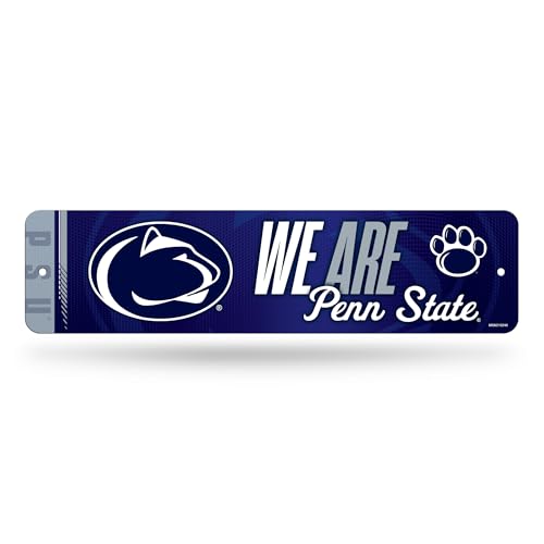 Rico Industries NCAA Penn State Nittany Lions - PSU "We Are" Metal Street Sign 4" x 15" Home Décor - Bedroom - Office - Man Cave