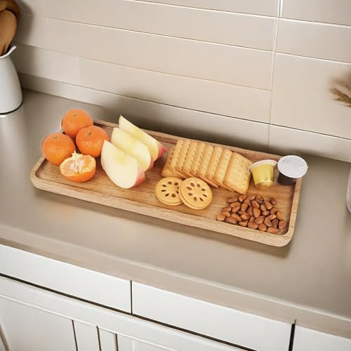 ZeQi Bandeja de servir madeira de acácia, travessa de servir, pratos de aperitivo, tábua de charcuta