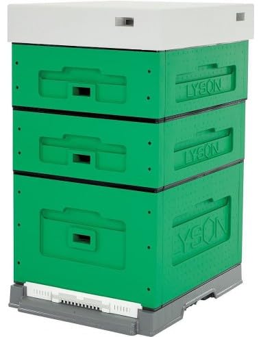 LYSON Bienenbeute Styropor Dadantbeute Dadant Beute OPTIMA Bienenstock-Set (GRÜN-GRAU) für die Selbstmontage (Passende Rahmen:47×43,5x30cm;47×43,5x14,5cm)