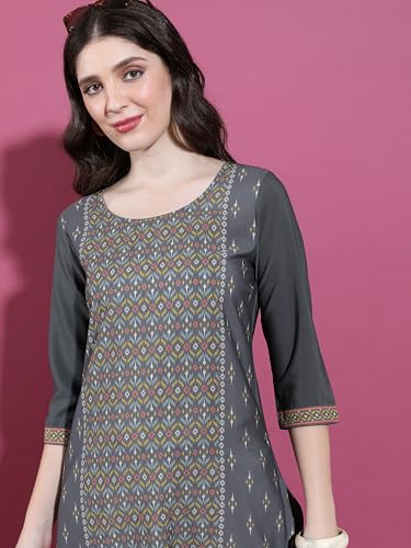 Image of Vishudh Women's Kurta | Regular Fit | Trendy Ethnic Top for Everyday Comfort