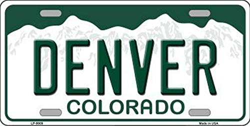 Biopracess denver colorado state background novelty license plate license plate 6x12 inches