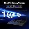 16 Inch Laptop Computer - AMD Ryzen 3 3250U Processor (2C/4T,2.6-3.5GHz), 19201200 FHD IPS Display, 16GB RAM 512GB SSD, 1MP Webcam, Fingerprint, Backlit Keyboard, Laptops for Business Student, Gray
