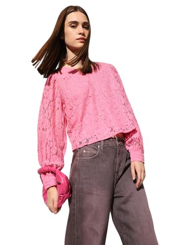 Image of ONLY Women's Lace Self-Design V-Neck Top