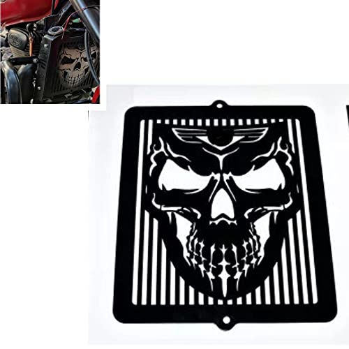 Image of Motorcycle Radiator Guard Protector Grill for (JAWA Skull Black)
