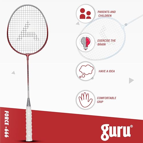 Image of GURU Force-666 Badminton Racket Pack of 1 for Men, Women Boys & Girls with Cover