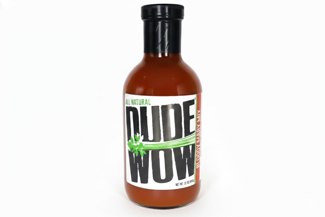 Dude Wow Cocktails Original Bloody Mary Mix, Horseradish, Worcestershire, Steak Sauce, Lower Sodium, 2-Pack, 32oz