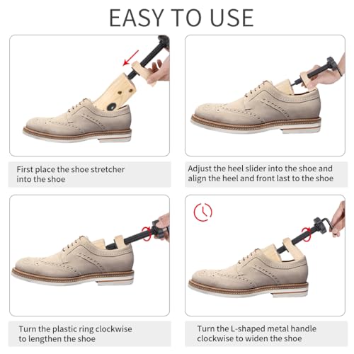XYH Shoe Stretcher,Pair of Wooden Shoe Stretcher for Women and Men Adjustable in Length and Width. ([ M's Size(8.5-16) Wm's Size (9-15)]) by XYH - Used condition - Image 5