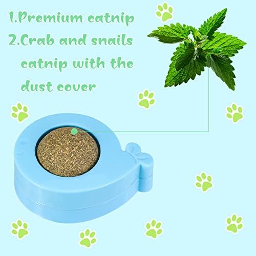 Chutoral 2Pack Replaceable Catnip Balls Toys for Cat, Whale Cat Nip Ball Cat Toys Catnip Edible Balls Catnip Edible Wall Ball for Kitten Cat Head