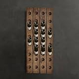 GRIPITHPY Wall Mounted riddling Wine Rack,Wooden Vertical Wine Rack Holder,Rustic Wine Storage Racks Organizer,Holds 16 Bottles,for Dining Rooms,Kitchens,Bars(20.1" W x 50.7" H, Walnut)