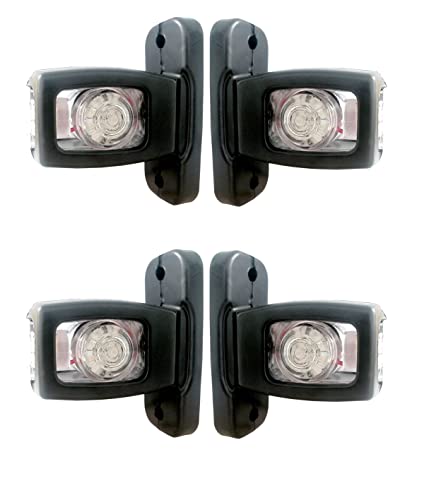 4 pcs LED Red White Amber Side Marker Lights Lamps Truck Trailer 12-24v Soft Rubber