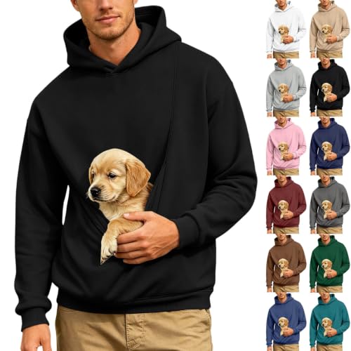 Pet Pouch Hoodie, Hoodie with Pet Pouch Mens Long Sleeve Kangaroo Hoodies - image 1