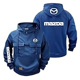 CCVQPF Trainings-Hoodie Für Herren Streetwear Für M.az.da Bedruckte Jacke Pullover Sweatshirts Kapuzenpullover Mit Halbem Reißverschluss Oberteile Mit Kapuze -SLanS||3XL
