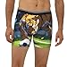 WBQLSL Men's Tiger cub playing football Printed X-Large Boxer Briefs - All-day Coolness and Comfort, Long Size (S-2XL) Black