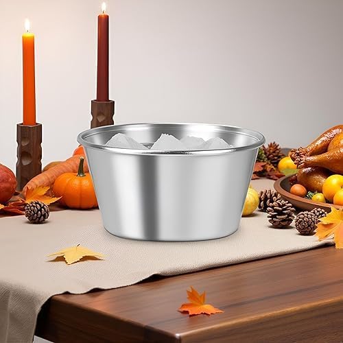 Image of TANISHI KITCHEN'S Aluminium Ice Bowl /Ice Donga Set /Barf Dibba and Cake Baking Mould Multipurpose Kitchen & Baking Container Silver (1)