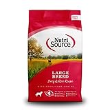 NutriSource Dry Dog Food for Large Breeds, Beef and Rice, 26LB