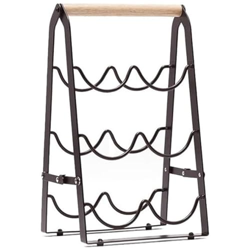 Soporte para botellas de vino de mesa plegable 6 botellas miniatura 7