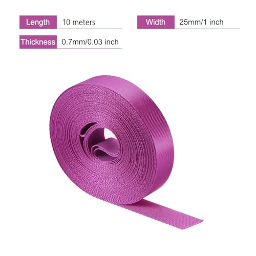 Image of Nylon Webbing Strap, 10 Metres, 1 inch /1.5 inch /2 inch Width, 0.7 mm Thickness (Burgundy, 1 Inch)