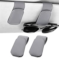 Heshebuy 2 Stück Brillenhalter für Auto Sonnenblende, Brillenhalter für Auto, Sonnenbrillenhalter Auto, Magnetische Auto Visier Brillenhalter,Sonnenbrillen Halterung/Ticket-Kartenclip (Hellgrau)