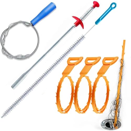 Consejos para Comprar Limpiadores de herramientas Top 5. 45 Gancho de Limpieza de Alcantarilla, Herramientas Limpiadoras para Eliminar Obstrucciones, Incluir 3 Serpientes de Drenaje, 3 Limpiadores de Acero Inoxidable, para Limpieza de...