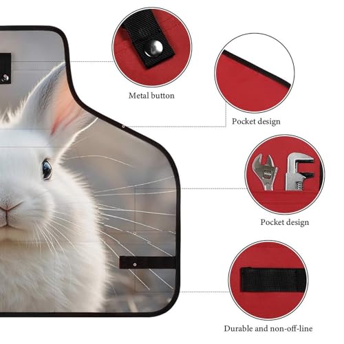 Delantal de trabajo Cute Bunny con bolsillos y ajuste miniatura 3