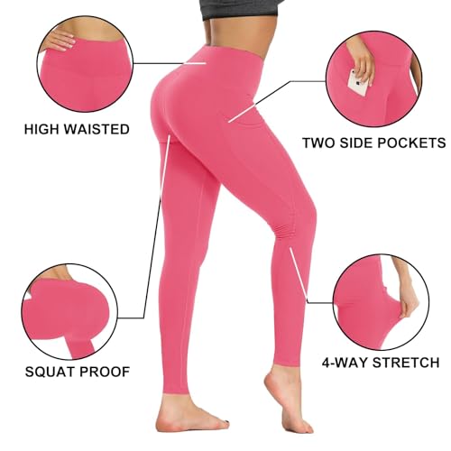 GAYHAY High Waist Yoga Pants with Pockets, Leggings for Women Tummy Control Compression Workout Leggings for Women