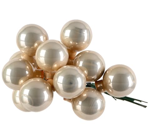 Weihnachtskugeln am Draht Glas 2cm x 12 Stück Spiegelbeeren Mini...