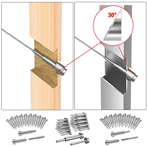 Blika 20 Pack 3/8" Id Angle Washers For Cable Railing Posts, Stainless Steel 30 Degree Angle Beveled Washer For 1/8", 3/16" Invisible Cable Railing Kits, Cable Railing Angled Washer #TOP2