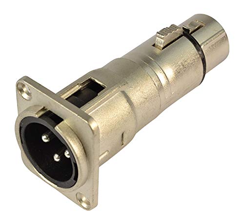 Image of Through Panel XLR connector Male Panel to Female Rear