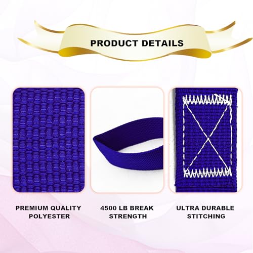 Pacote com 6 alças de amarração macias Capacidade de carga 1500 e resistência à ruptura de 2.041 kg,