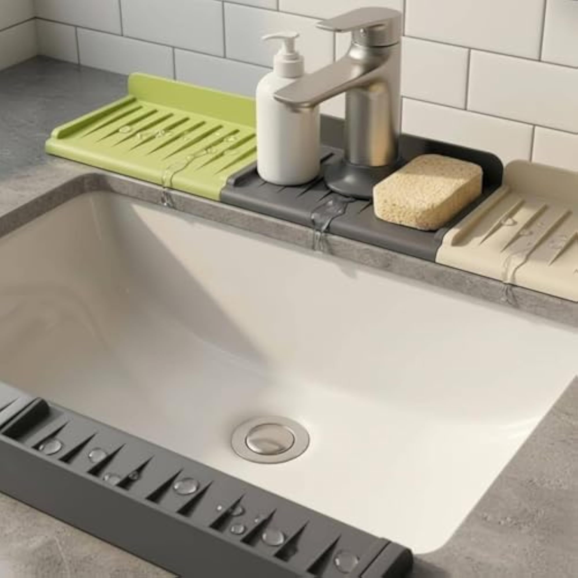 Spliceable Sink Drainage Mat Water Blocking Guard